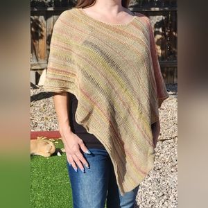 Tan Knitted Poncho (L/XL) by Sonoma